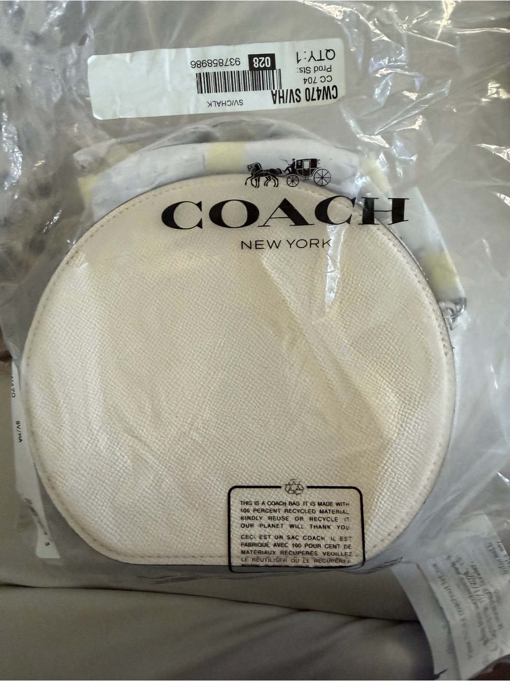 Coach Chalk and Black Leather Novelty Face Crossbody - Picture 4 of 11